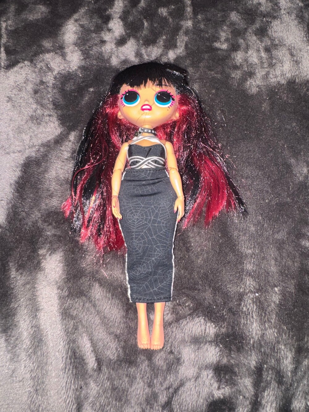 LOL Surprise Doll Black Dress Red and Black Hair Fashion Doll